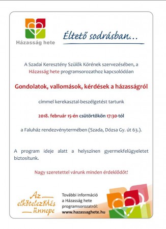 Házasság hete 2018